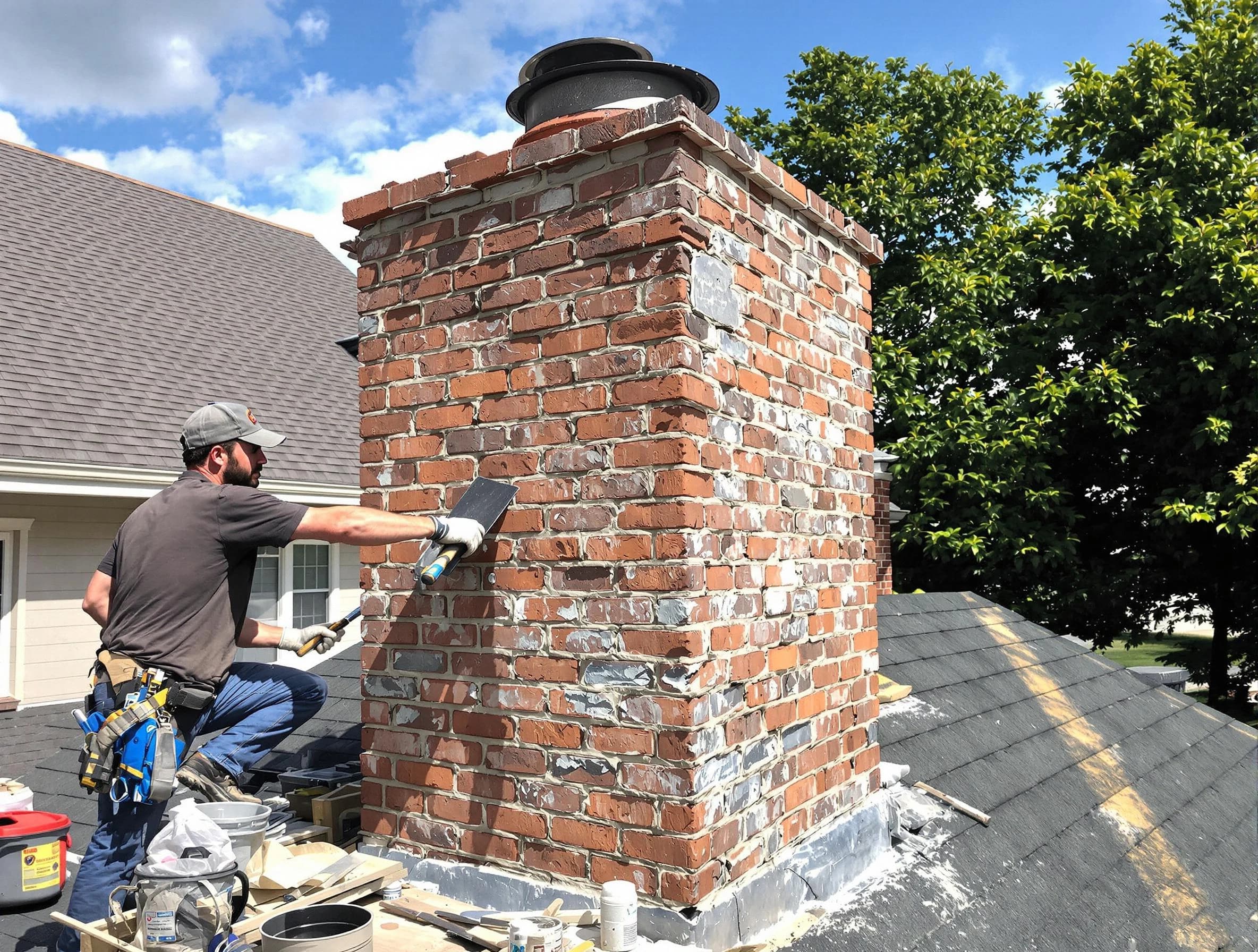 Completed chimney rebuild by North Brunswick Chimney Sweep in North Brunswick, NJ