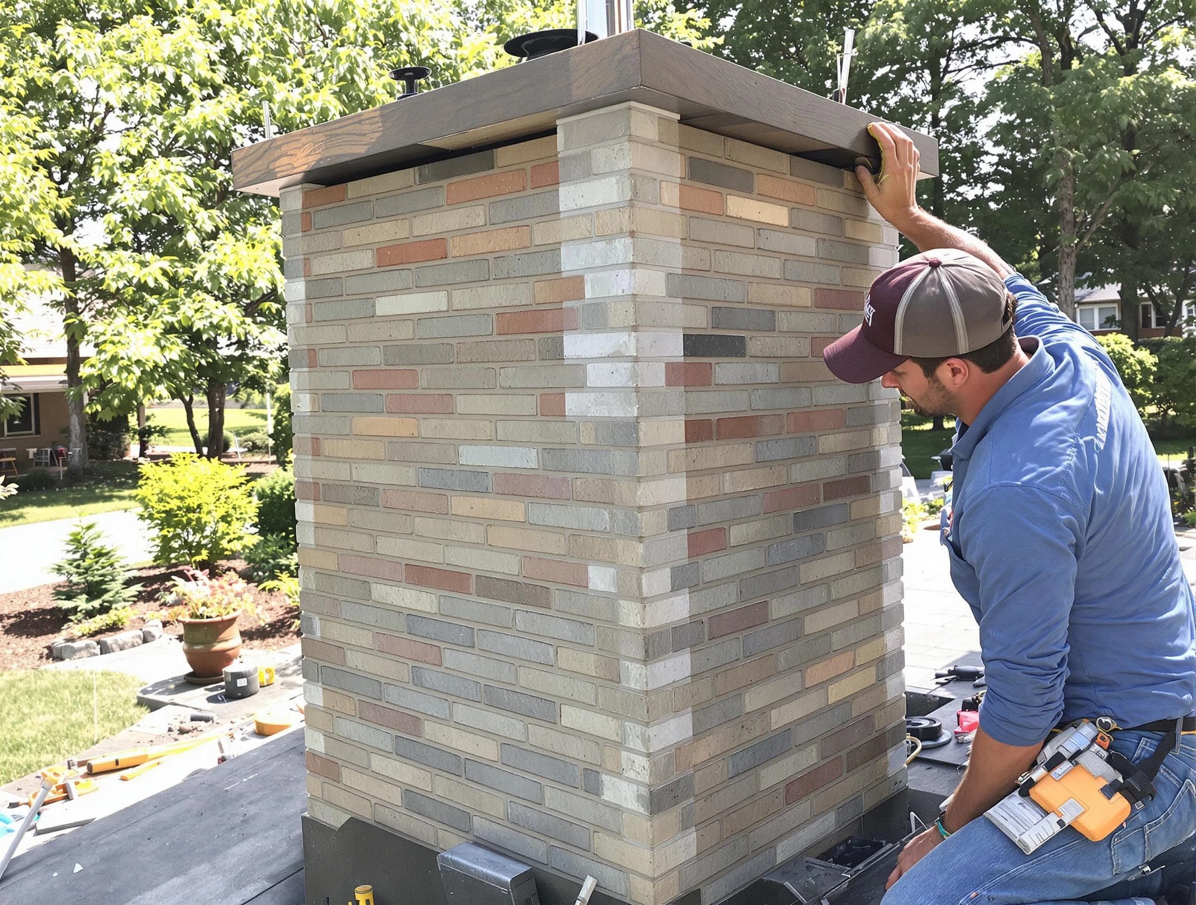 North Brunswick Chimney Sweep completing a modern chimney remodel in North Brunswick, NJ