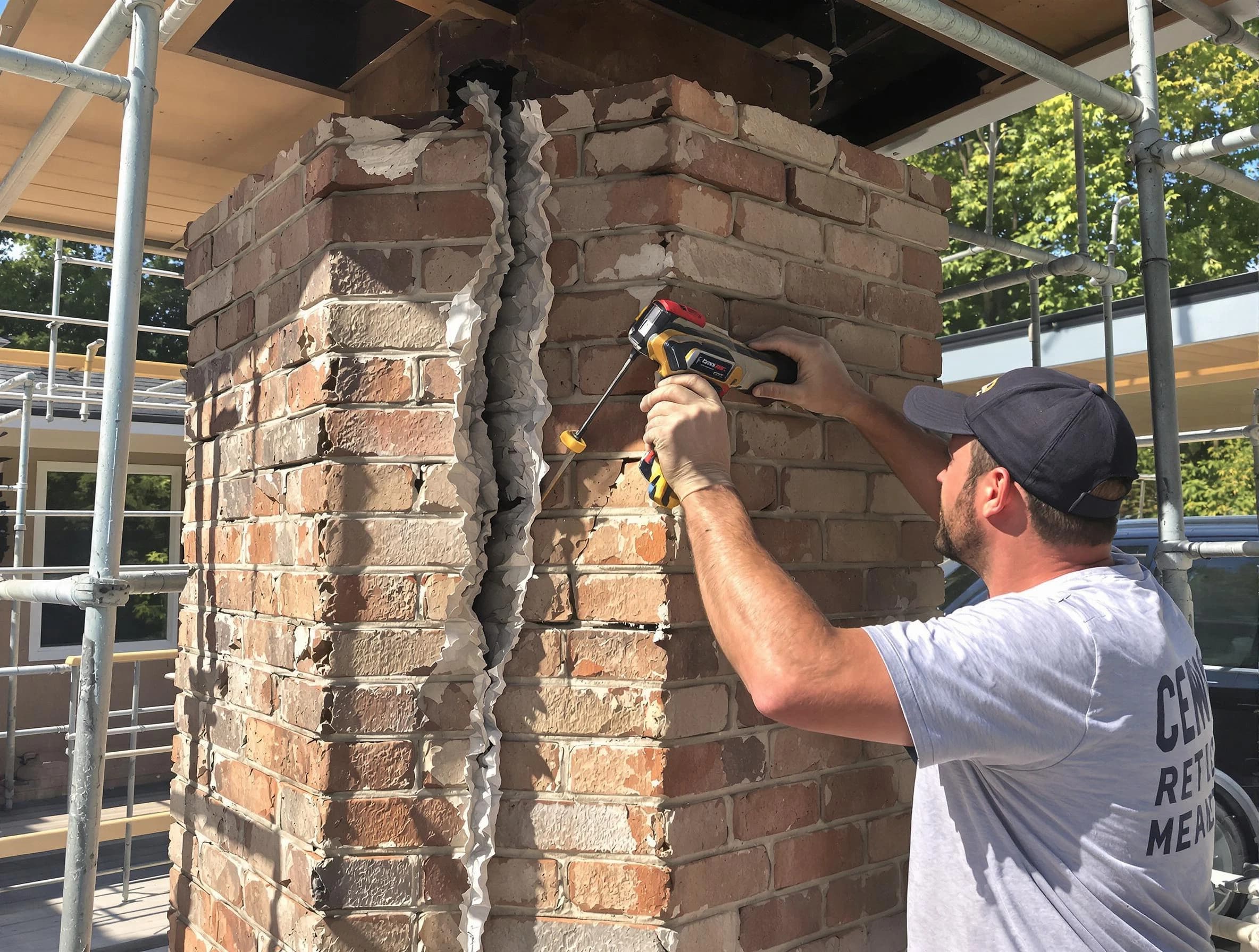 North Brunswick Chimney Sweep technician performing chimney repair in North Brunswick, NJ