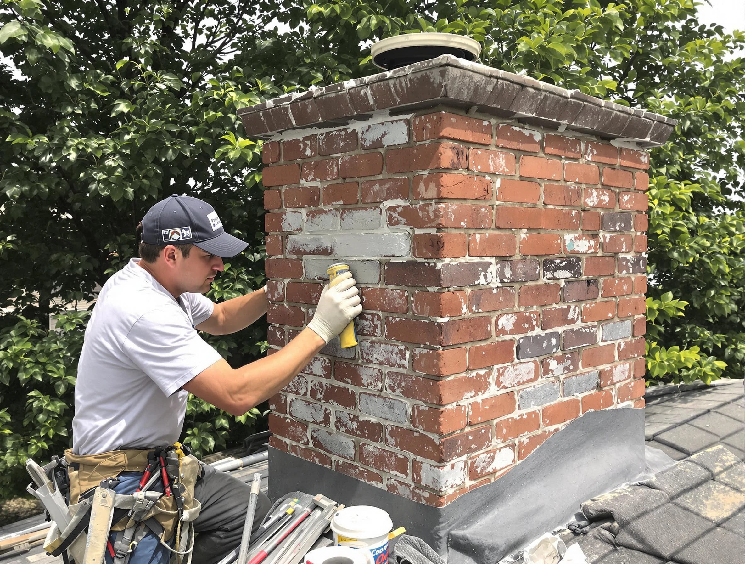 North Brunswick Chimney Sweep restoring an aging chimney in North Brunswick, NJ