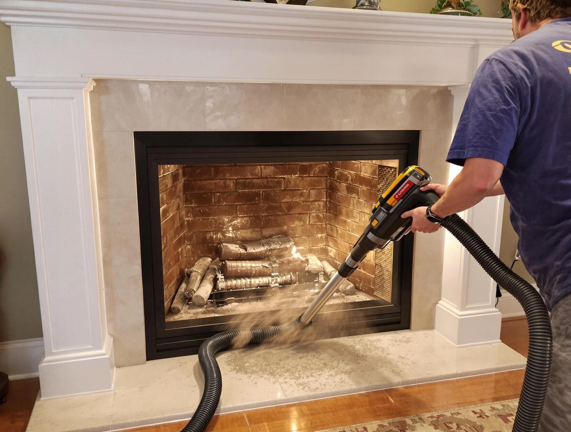 Fireplace cleaning performed by North Brunswick Chimney Sweep in North Brunswick, NJ