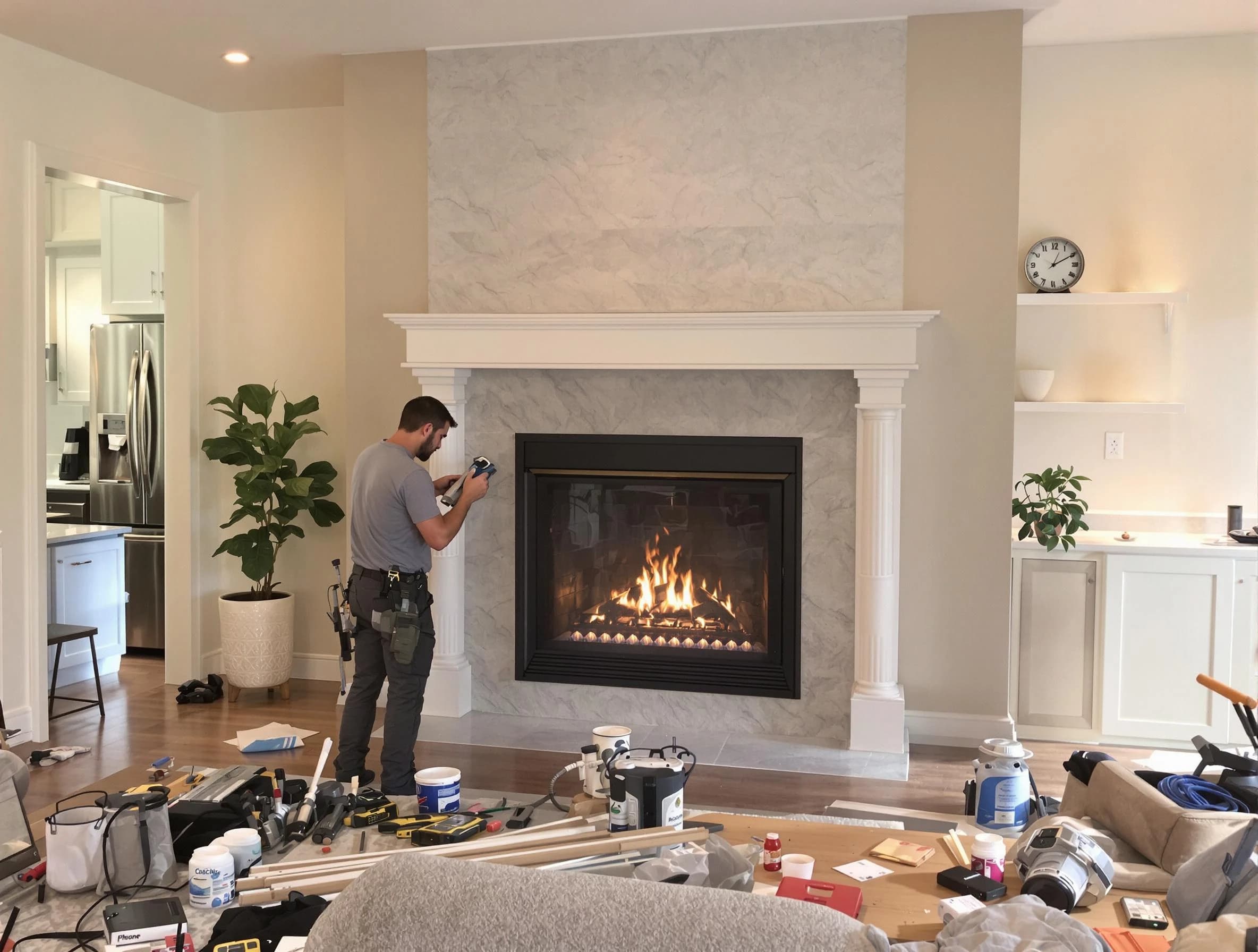 Newly installed fireplace by North Brunswick Chimney Sweep in North Brunswick, NJ